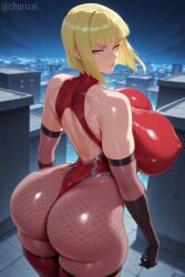 1girls ai_generated ass ass_bigger_than_head ass_focus back_view bangs bewitching_thighs big_ass big_booty big_breasts big_butt blonde_hair blue_eyes blunt_bangs bob_cut bodysuit booty breasts breasts_bigger_than_head breasts_focus breath breath_cloud breathing chorizai cleavage curvy female female_only fishnet_legwear fishnets gloves hips huge_ass huge_breasts kunoichi large_breasts latex legs light-skinned_female light_skin looking_away massive_breasts naruto naruto_(series) naruto_shippuden ninja nipple_bulge nipples_visible_through_clothing rear_view samui shiny_skin short_hair solo_focus sweat sweatdrop sweaty sweaty_body sweaty_breasts taimanin_(series) taimanin_suit thick thick_legs thick_thighs thighs tight_bodysuit wide_hips