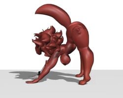 3d big_ass cat_stretch fexa fexa_(cally3d) fexa_(cryptia) five_nights_at_freddy's fredina's_nightclub solo stretching thick_thighs