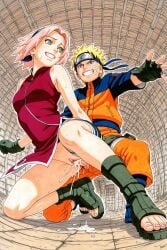 ai_generated cum cum_in_pussy cum_in_pussy cum_inside doggy_style doggy_style naruto naruto_(series) sakura_haruno uzumaki_naruto