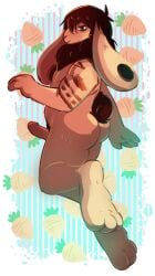 bunny_boy bunny_feet bunny_tail completely_nude_male furry furry_male fursona leslie_brown long_ears male rabbit steg_(the_rock_cocks) the_rock_cocks