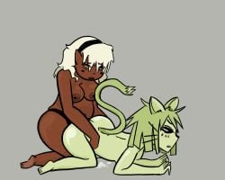 2d 2d_animation 2girls animal_humanoid animated anthro ass breasts chubby chubby_female dark-skinned_female dark_skin duo duo_female female furry furry_female human human_on_anthro lesbian_couple lesbian_sex naked naked_female oc original_character original_characters pussy pussy_juice pussy_juice_drip sex sex_from_behind sex_toy strap-on strap-on_sex strapon yuri
