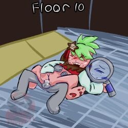 2boys cum_in_pussy cum_inside cuntboy dandy's_world elevator elevator_sex gay gay_sex intersex male on_floor pussy rodger_(dandy's_world) rubbing_pussy sprout_(dandy's_world) sweatdrop toons yaoi zillypurrzon