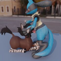 1:1 3d_(artwork) animal_genitalia animal_penis anthro anthro_on_feral anthro_penetrating anthro_penetrating_female anthro_penetrating_feral biped blue_body blue_fur brown_body brown_fur canine_genitalia canine_penis chocolate_rain_(chocolate_rain) clothing cyfx digital_media_(artwork) duo equid equine fellatio female female_penetrated feral feral_penetrated fur generation_4_pokemon genitals hair hand_on_head hat headgear headwear hi_res hooves horse knot lucario male male/female male_on_feral male_penetrating male_penetrating_female male_penetrating_feral mammal nintendo oral penetration penile penis penis_in_mouth pokemon pokemon_(species) sex standing stripes tail zoophilia