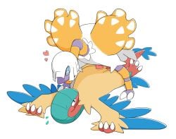 archeops duo espathra female fossil_pokemon furry generation_5_pokemon generation_9_pokemon hi_res karitom male male/female nintendo pokémon_(species) pokemon pokemon_(species) tagme