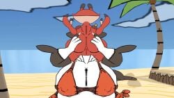 2-ban_(artist) 2futas 3d 3d_model big_ass big_balls big_breasts big_penis bikini bikini_top blowjob chubby crab crab_claw crab_girl crustacean futa_on_futa futanari naked naked_futa oc orca orca_girl orca_tail original_character original_characters shellki_(2-ban) sinni_the_orca_(2-ban) tagme video