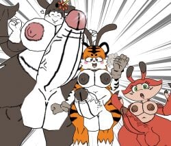 2-ban_(artist) 3d 3d_model 3futas animal_ears balls big_ass big_balls big_breasts big_penis blush breasts bunny_ears_headband claws crab crab_claw crab_girl crustacean female flower_on_head futanari gloves green_eyes grey_eyes intersex looking_at_viewer oc open_mouth orange_fur orca orca_girl orca_tail original_character original_characters penis shellki_(2-ban) sinni_the_orca_(2-ban) striped_body striped_fur stripes tagme taiga_stripes_(2-ban) tiger tiger_ears tiger_girl tiger_print tiger_stripes tiger_tail waving