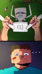 2boys angelic_ama before_rape cuntboy emotionless grabbing_legs intersex minecraft non-human pussy scared skeleton_(minecraft) spread_legs steve_(minecraft) toony vagina you_gonna_get_raped