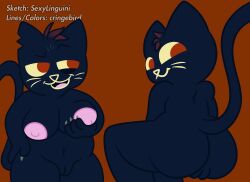 2022 areolae ass blue_body blue_fur breasts butt_focus collaboration colored_line_art cringebird felid feline felis female hand_on_thigh holding_breast looking_at_viewer looking_back mae_borowski multiple_views night_in_the_woods nipples pussy seductive seductive_eyes seductive_look seductive_mouth seductive_pose seductive_smile sexylinguini smirk tagme vagina