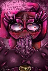 ahegao_face big_penis blowjob disgust disgust_(inside_out) saliva saliva_on_penis