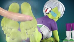 1boy 1boy1girl 1girls 3d barefeet barefoot boots boots_removed cheelai clothed disembodied_penis dragon_ball dragon_ball_super dragon_ball_super_broly edit feet feet_on_penis foot_fetish foot_focus footjob footwear green_skin green_skinned_female kombatkatto legs_up musk painted_nails painted_toenails penis presenting_feet scouter sfm smell smelly_feet smile soles source_filmmaker source_filmmaker_(artwork) spandex steam tinted_eyewear toes white_hair white_nails