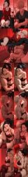 1boy1girl abs ai_generated black_eyes black_hair black_hair_female blonde_hair blonde_hair_male bra closed_eyes couple cowgirl_position cuddling curvy curvy_body curvy_female curvy_figure female_on_top french_kiss garter_belt garter_straps hand_on_ass katsuki_bakugou kissing lingerie long_hair looking_at_partner looking_at_viewer making_out male/female momo_yaoyorozu multiple_images multiple_panels multiple_poses muscular muscular_male my_hero_academia naked_male nipples on_bed panties petting ponytail red_eyes red_light reverse_cowgirl_position saliva saliva_string saliva_trail selfie sex sitting sitting_on_lap sitting_on_person spiky_hair stockings straight_sex tongue tongue_kiss tongue_out underwear