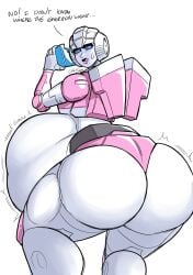 1girls arcee arcee_(g1) ass belly_expansion big_ass big_belly donut_doodles fat huge_ass huge_belly overeating robot robot_girl solo solo_female stuffed_belly stuffing tagme thick transformers weight_gain