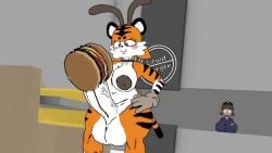 1futa 1girls 2-ban_(artist) 3d 3d_model animal_ears balls big_ass big_balls big_breasts big_penis blush breasts bunny_ears_headband burger clipping female food_penetration futa_focus futanari gloves grey_eyes intersex masturbation naked naked_futa orange_fur penis public_masturbation public_nudity striped_body striped_fur stripes tagme taiga_stripes_(2-ban) tiger tiger_ears tiger_girl tiger_print tiger_stripes tiger_tail video