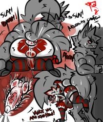 anal anal_sex anthro ass balls black_body bodily_fluids butt_slap canid canine canis cum cum_inside doggy_style duo folfie_winter from_behind_position genital_fluids genitals heart_symbol hi_res hybrid knotting liquid_hair male male/male mammal penetration pseudo_hair red_body roder_vasquez saliva saliva_on_tongue sex slap smile sweat sweaty_balls sweaty_butt sweaty_genitalia sweaty_legs tongue tongue_out white_body wolf