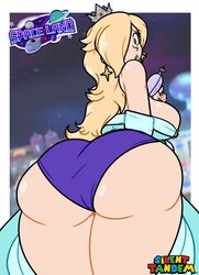 1girls ass big_ass big_butt bimbo blonde_female blonde_hair bubble_ass bubble_butt eye_contact fat_ass female long_hair looking_at_viewer looking_back mario_(series) mario_party mario_party_2 nintendo panties princess_rosalina seductive silenttandem smelly_ass solo thick_thighs thighs