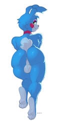 1boy 1male absurd_res animatronic anthro anthro_only anthrofied ass balls better_version_at_source black_nose blue_body blue_fur blue_skin bow_tie bowtie bubble_ass bubble_butt cotton_tail femboy five_nights_at_freddy's five_nights_at_freddy's_2 gay genitals girly green_eyes half-closed_eyes hi_res kippy looking_at_viewer looking_back machine male male_only mammal presenting presenting_ass presenting_balls presenting_butt robot smile smiling smiling_at_viewer solo solo_male testicles toy_bonnie_(fnaf) two_tone_body two_tone_fur two_tone_skin white_body white_fur white_skin wide_hips