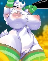 1girls anus armpits arms_behind_head ashraely asriel_dreemurr ass big_breasts bigger_female blush blushing breasts crossgender dialogue english_text fat_ass female female_asriel flowers fluffy fluffy_breasts fluffy_chest fluffy_ears fluffy_tail fur furry furry_only goat goat_ears goat_girl goat_horns goat_humanoid half-closed_eyes handwear hard_nipples huge_breasts huge_thighs looking_away massive_breasts mtf_crossgender naked nipples no_bra no_panties nude pussy rule_63 shy sideboob solo solo_female tagme tail taller_female taller_girl text thick_thighs thighhighs thighs underboob undertale video_games white_body white_fur white_hair wide_hips