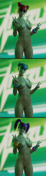 3d 3girls alternate_version_available areolae blender blue_hair blue_moon_(cyberpunk_2077) breasts busty cd_projekt_red cyberpunk_2077 edit female female_focus female_only glasses goggles hourglass_figure light-skinned_female looking_at_viewer nipples nude nude_female nudity phoenix3d pinup purple_force_(cyberpunk_2077) purple_hair pussy red_hair red_menace_(cyberpunk_2077) shaved_pussy standing v_sign vagina wide_hips