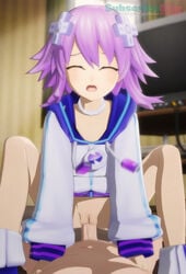 1boy 1boy1girl 1girls 3d bottomless closed_eyes clothed_sex clothing cowgirl_position cpu_(neptunia) d-pad d-pad_hair_ornament female flat_chest flat_chested girl_on_top goddess hair_ornament human imaginarydigitales indoors jacket male mouth_open neptune_(neptunia) neptunia_(series) open_mouth penetration penis purple_hair pussy sex short_hair small_breast video_games