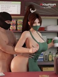 1boy 1boy1girl 1girls 3d akiryo akiyamaryo anal animated apron apron_only arched_back artist_name ass at_work barista big_ass big_breasts breast_milk breasts brown_eyes brown_hair bubble_butt busty cleavage coffee employee employee_uniform erection face_mask facewear fast_food fatal_fury female female_focus from_behind from_behind_position hetero hourglass_figure human iced_latte_with_breast_milk king_of_fighters kunoichi large_ass large_breasts light-skinned_female light-skinned_male long_hair longer_than_30_seconds mai_shiranui mask meme moaning multiple_angles naked_apron ninja nipples outerwear penetration penis ponytail public_sex sex sex_from_behind sideboob snk sound standing standing_sex starbucks straight thrusting uniform video waitress waitress_uniform wide_hips