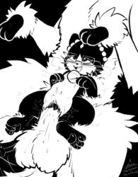 ahe_gao animal_genitalia balls bell bell_collar beta_pokémon_(species) beta_pokémon_games black_and_white blush bodily_fluids canid canine collar digital_media_(artwork) duo ejaculation erection eyewear faceless_character faceless_male felid female female_penetrated feral fluffy fur furfrou genital_fluids genitals glasses hi_res inktober looking_pleasured lying lying_on_another male male/female male_penetrating male_penetrating_female mammal monochrome natural_furfrou nintendo on_back open_mouth orgasm page_22 pawpads penetration penile penis pokémon_(species) pokémon_gold_beta pokemon pokemon_gold_beta pussy pussy_ejaculation pussy_juice rinrin rymherdier rynring sex signature simple_background size_difference smile tongue vaginal_penetration video_games white_body white_fur