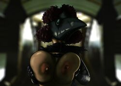 1boy 1girls afro bird female huge_breasts mask npczoey plague_doctor tagme zoey_(npczoey)