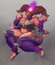 1girls 4_arms bald bare_midriff bare_shoulders bare_thighs bbw big_breasts bikini bikini_armor breasts busty choker chubby cleavage darksiders demon demon_eyes demon_girl demon_horns demoness dis_(darksiders) female female_focus female_only flaming_hair hips large_breasts leggings lips lipstick midriff mostly_nude multi_arm multi_limb partially_clothed purple_lips purple_lipstick thick_thighs thighhighs thighs wide_hips yellow_eyes