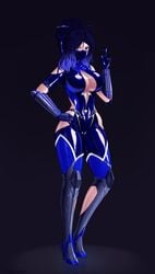 female large_ass large_breasts latex latex_suit taimanin_suit tesomu thick_thighs wide_hips