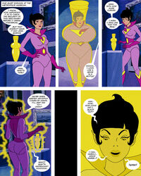 1girls ani7us ass bangs big_breasts black_hair boots breasts busty comic curvaceous curvy dark-skinned_female dark_skin dat_ass dc dc_comics dialogue elf_ear elf_ears english_text eyelashes eyes eyeshadow female genie hanna-barbera hips hyper_ass hyper_breasts jayna_(wonder_twins) large_ass large_breasts legs lips lipstick parody pointed_ears pointy_ears purple_eyes short_hair speech_bubble super_friends superheroine tan_skin text thick_ass thick_legs thick_thighs voluptuous wide_hips wonder_twins