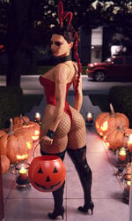 1girls 3d 3d_(artwork) apex_legends big_breasts bodysuit boots braided_hair clothed costume el-recondite_(artist) eye_markings female female_focus female_only fishnets halloween halloween_costume hi_res high_heel_boots high_heels hourglass_figure large_ass leather_boots loba loba_(apex_legends) pumpkin rabbit_ears solo solo_female solo_focus twintails wide_hips