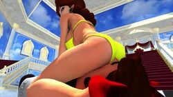 3d animated ass cunnilingus_through_clothes dat_ass indoors kishi luigi mario_(series) mp4 nintendo no_sound panties princess_daisy super_mario_bros. tagme underwear video