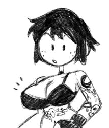 artist_self-insert big_breasts bra goth jennlumm lumina_(jennlumm) self_insert