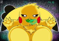 1girls big_breasts breasts breasts_against_glass breasts_against_screen breasts_on_glass cosplay_pikachu female fur furry green_lips green_lipstick kiss_mark lipstick_mark lipstick_on_glass nintendo non-human pikachu plump_lips pokémon_(species) pokemon solo tagme walter_sache