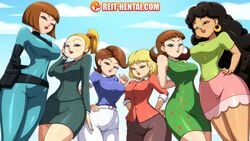 6+girls 6girls big_breasts black_hair black_hair_female blue_eyes blue_eyes_female blue_sky blue_suit brown_eyes brown_hair brown_pants cellphone charlotte_pickles clouds crossover danny_phantom el_tigre female female_only green_eyes green_eyes_female hand_on_hip hands_on_hips hourglass_figure jimmy_neutron_boy_genius judy_neutron light_purple_hair long_black_hair long_hair long_hair_female looking_at_viewer looking_down looking_down_at_viewer madeline_fenton maria_rivera milf multiple_girls necktie nickelodeon nicktoons paramount_pictures pink_shirt pink_skirt purple_eyeshadow purple_skirt questionable red_necktie reit rita_loud rugrats short_blonde_hair short_brown_hair short_hair short_hair_female sky straight_hair the_fairly_oddparents the_loud_house three-quarter_portrait timmy's_mom viacom waist_length_hair watermark white_pants