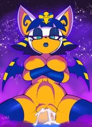 2021 absurd_res animal_crossing ankha ankha_(cosplay) ankha_ride_(minus8) anthro areola arms_under_breasts big_breasts black_nose blue_hair bodily_fluids breasts chiropteran cosplay cowgirl_position crossed_arms cum cum_in_pussy cum_inside digital_media_(artwork) duo egyptian eyeshadow female flamez from_front_position frown genital_fluids genitals green_eyes hair half-closed_eyes hi_res highlights_(coloring) lipstick looking_at_viewer makeup male male/female male_pov mammal membrane_(anatomy) membranous_wings narrowed_eyes nintendo nipples on_bottom on_top penis pov pussy rouge_the_bat sega sex short_hair signature soina sonic_(series) stomach_bulge straddling unfazed_by_stomach_bulge unseen_male_face video_games wings