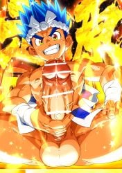 1boy balls bandage bandaged_arm beefy biceps big_balls big_ears big_glans big_penis blue_hair blush censor_bar censored censored_penis clenched_teeth clothes_down completely_nude cross_scar daiku_no_gen-san enormous_penis erection fingernails foreskin frenulum frown gay genzou_tamura gigantic_penis grin hachimaki hand_on_leg headband hi_res holding_penis huge_cock long_penis looking_at_viewer male male_only mature_male muscles muscular muscular_arms muscular_legs muscular_male muscular_thighs okulain pecs penis penis_bigger_than_arm penis_bigger_than_head penis_bigger_than_torso pointless_censoring precum precum_drip red_glans retracted_foreskin round_eyes scar scar_on_shoulder short_hair sitting solo spiky_hair spread_legs star sweat sweatdrop sweating sweaty thick_eyebrows thick_penis tough_guy triceps uncircumcised uncut veiny_penis yaoi yellow_eyes