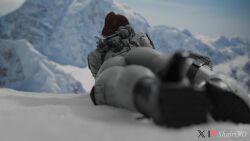 1female ass_focus big_ass big_butt cold curvy_figure female female_focus grey_clothing hailey_(the_first_descendant) high_heel_boots high_heels huge_ass ice legs lying_on_stomach ponytail posing shairi3d skin_tight solo the_first_descendant thick_ass thick_thighs thigh_strap tight_clothes tight_clothing tight_pants wide_hips