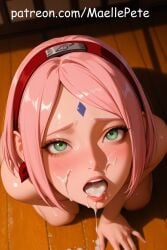 ai_generated armpits beautiful beauty blowjob blowjob_face blush breasts cleavage collarbone commission cum_drip cum_in_mouth cum_inside cum_on_face cumshot cute embarrassed embarrassed_nude_female female female_only girly huge_breasts human kneeling large_breasts long_hair looking_up love maellepetite naked naruto naruto_(series) nipples nose_blush nude nude_female patreon pose sakura_haruno shadow shoulders solo thighs tounge_out viewed_from_above