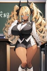 ai_generated eyelash_extensions gyaru thick_thighs valkris9