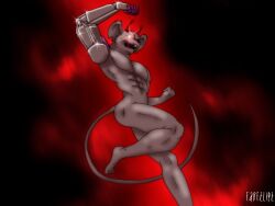 1boy 2006 antennae ass bara biker_mice_from_mars fabfelipe male male_only modo_(bmfm) muscular rodent solo tagme