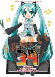 hatsune_miku long_hair nagisawa_yuu no_panties spread_legs thighhighs tied_hair twintails very_long_hair vocaloid