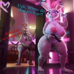 3d_(artwork) absurd_res anonymousfm anthro areola belly big_belly big_breasts breasts buckteeth dialogue digital_media_(artwork) disney duo female five_nights_at_freddy's five_nights_at_freddy's:_security_breach flashlight fur genitals grey_body gun hair hi_res huge_breasts judy_hopps knife lagomorph leporid mammal nipples nude open_mouth overweight overweight_anthro overweight_female plump_labia puffy_areola puffy_nipples rabbit ranged_weapon scott_cawthon scottgames smile steel_wool_studios teeth text thick_thighs vanny_(fnaf) vulva weapon white_body white_fur zootopia