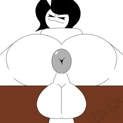 >x3 2d 2d_(artwork) anus anus_focus ass_focus backsack closed_eyes cock-tail dickgirl dr_gol. futa_sans_pussy futanari intersex intersex_focus leaning_forward legs_apart looking_at_viewer looking_back melissa_(sultryscribz) original puffy_anus rear_view self_upload shaft sitting_on_chair smug_face trans_woman transfem viewer_pov white_body white_skin
