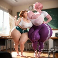 1futa 2girls ai_generated areola_bulge areola_slip areolae areolae_visible_through_clothing ass_bigger_than_head balls bare_legs bare_shoulders barefoot big_ass big_balls big_breasts big_penis breast_sucking breasts breasts_bigger_than_head classroom cleavage colored_skin crop_top curvaceous curvy curvy_figure duo duo_female feet female flaccid flaccid_penis full_body hourglass_figure huge_areolae huge_ass huge_balls huge_breasts huge_cock huge_nipples huge_thighs human hyper_ass hyper_balls hyper_breasts hyper_penis imminent_sex large_breasts large_female large_penis larger_futanari leggings mina_ashido my_hero_academia navel nipple_bulge nipple_fetish nipple_play nipple_suck nipples nipples_visible_through_clothing no_bra no_underwear ochako_uraraka octo_iruma penis penis_bigger_than_head penis_bulge petite petite_body precum school shirt shorts size_difference skin_tight small_waist smaller_female soft sportswear tall tall_female tank_top thick_thighs uraraka_ochako veiny_penis venus_body voluptuous wet wet_body wet_clothes wide_hips worship