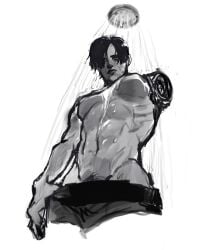 0ssak0ssak 1girls abs arcane breasts female female_only league_of_legends missing_arm muscular muscular_female nipples riot_games sevika shower solo