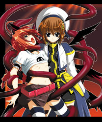 ambiguous_penetration covered_penetration female flat_chest fumihiro hayate_yagami human implied_penetration implied_sex lyrical_nanoha mahou_shoujo_lyrical_nanoha mahou_shoujo_lyrical_nanoha_a's mahou_shoujo_lyrical_nanoha_strikers rape sex_under_clothes sex_under_skirt shirt_lift skirt skirt_lift striped striped_legwear striped_thighhighs tentacle tentacle_under_clothes tentacle_under_skirt tentacles_under_clothes thighhighs undressing vita yuri