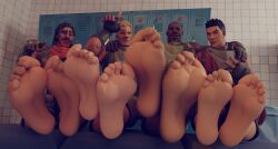 3d 3d_(artwork) 4boys arms_around_shoulders barefoot big_feet black_hair blonde_hair clothed clothed_male dark-skinned_male dark_skin facial_hair feet feet_crossed feet_focus feet_together foot_fetish foot_focus fortnite fortnite:_battle_royale gay hawk_(fortnite) human human_only humanoid_feet jonesy_(fortnite) light-skinned_male light_skin long_hair looking_at_viewer looking_down loser_gesture male male_feet male_only multiple_boys no_shoes peace_sign pointing pointing_at_foot presenting presenting_feet renegade_(fortnite) smirk smirking smirking_at_viewer smug smug_face soles spitfire_(fortnite) tan_skin tan_skinned_male two_tone_feet what1231