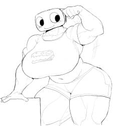 big_breasts chubby_belly dogrush muscle_mommy muscular muscular_arms muscular_female muscular_thighs newnerevar shelly_(dandy's_world) thick_ass thick_thighs