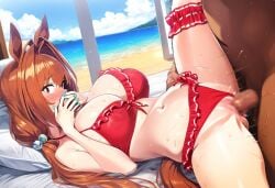 1girls ai_generated animal_ears anthropomorphization daiwa_scarlet_(umamusume) female legs tagme umamusume umamusume_pretty_derby young