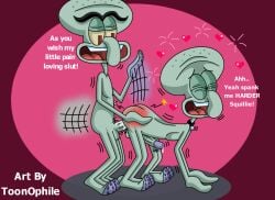 2boys 2d 4_legs anal anal_sex anthro anthro_on_anthro ass_slap ass_slapping blue_skin bondage boner cephalopod cock collar cumming dick doggy_style doggy_style doggy_style dominant_male domination ejaculating ejaculating_cum ejaculation erection funny gay gay_domination gay_sex green_skin heart heart_symbol homosexual homosexual_sex leash magenta_background male male/male male_only male_penetrated male_penetrating male_penetrating_male marine middle_aged middle_aged_male moaning_in_pleasure nickelodeon octopodiform octopus pain penis red_ass sex spank_marks spanked_butt spanking spanking_ass spongebob_squarepants squidward_tentacles squilliam_fancyson text toonophile toony unibrow yaoi